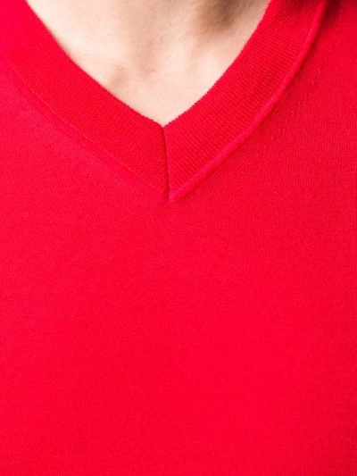 Shop Pringle Of Scotland V-neck Merino Wool Jumper In Red