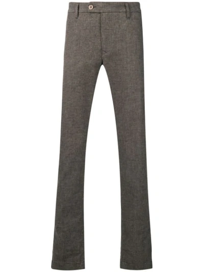 Shop Al Duca D'aosta Melange Knit Style Trousers In Brown