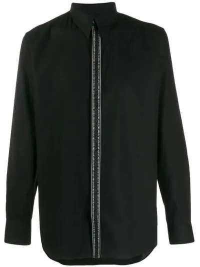 Shop Givenchy Hemd Mit Logo-streifen In Black