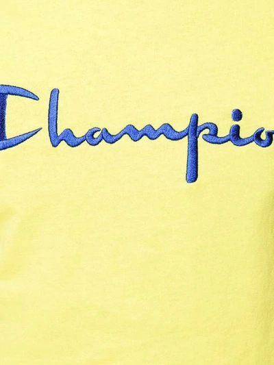 Shop Champion Embroidered Logo T-shirt In Yellow