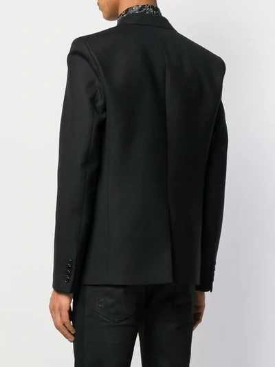 Shop Saint Laurent Double Breasted Jacket In Black