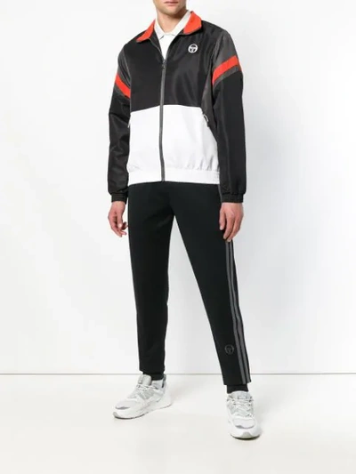 Shop Sergio Tacchini Colour Block Sports Jacket - Black
