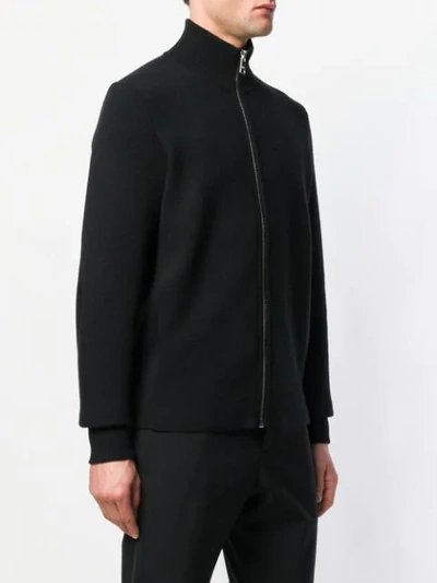 Shop Prada Zipped Fleece In Black