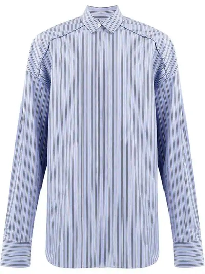 Shop Juunj Striped Shirt In Blue