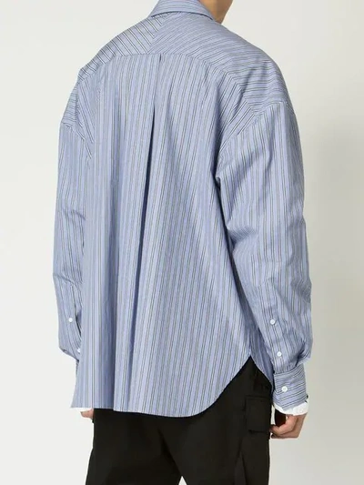 Shop Juunj Striped Shirt In Blue