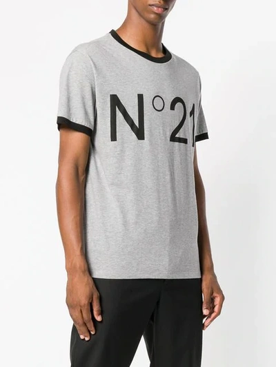 Shop N°21 Printed Logo T-shirt In Grey