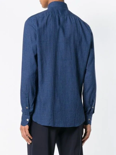 Shop Borriello Plaid Button Shirt In Blue