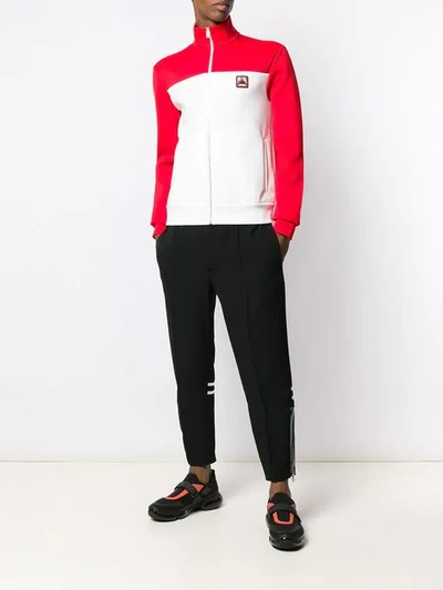Shop Prada Logo Lightweight Jacket In White ,red