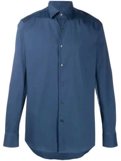 Shop Hugo Boss Long-sleeved Shirt In Blue