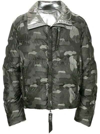 Shop Kru Camouflage Reversible Jacket In Grey
