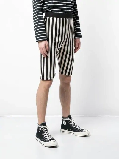 Shop Marni Striped Casual Shorts In Black
