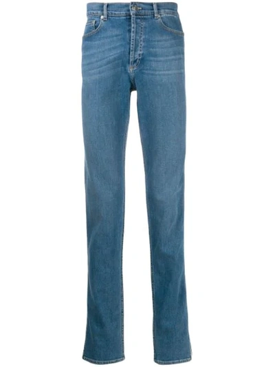Shop Givenchy Low-rise Side-logo Jeans In Blue