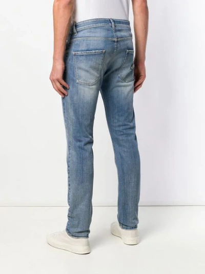 Shop Philipp Plein Faded Slim-fit Jeans In Blue