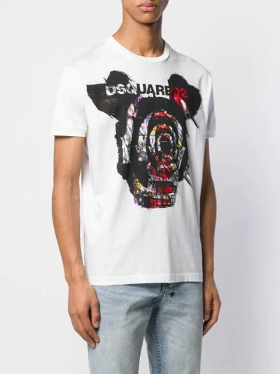 Shop Dsquared2 Graphic Printed Logo T-shirt In White