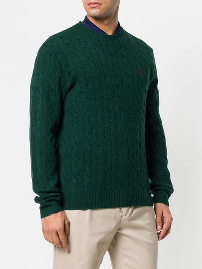 Shop Polo Ralph Lauren Cable-knit Jumper In Green