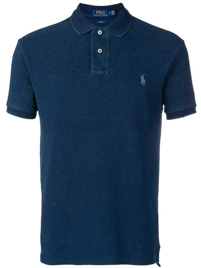 Shop Polo Ralph Lauren Classic Logo Polo Shirt In Blue