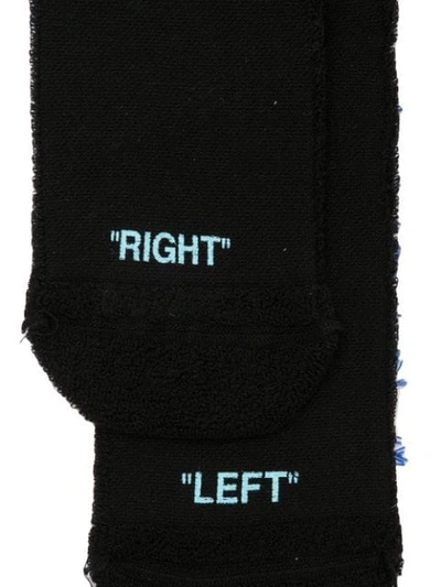 Shop Off-white Logo Print Socks In Black/blue