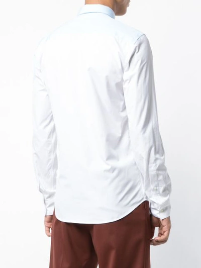Shop Kenzo Patched Slim Fit Shirt In White