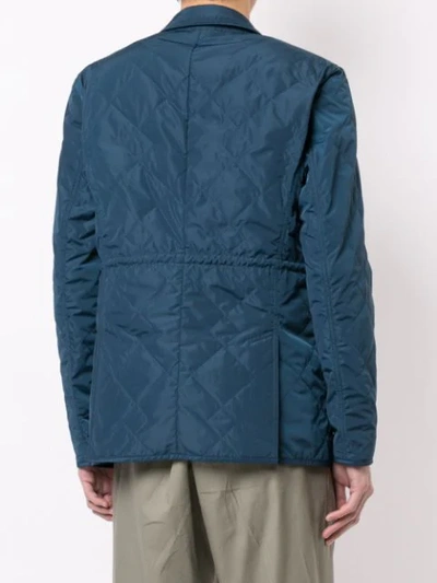 Shop Kent & Curwen Quilted Blazer Jacket In Blue