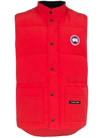 Shop Canada Goose Freestyle Crew Quilted Down Gilet In Red