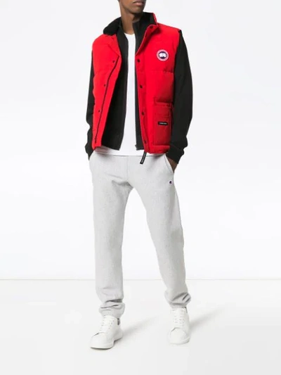 Shop Canada Goose Freestyle Crew Quilted Down Gilet In Red