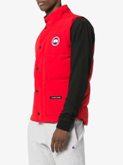 Shop Canada Goose Freestyle Crew Quilted Down Gilet In Red