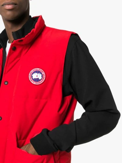 Shop Canada Goose Freestyle Crew Quilted Down Gilet In Red