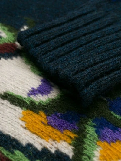 Shop Etro Intarsien-pullover Mit Blumenmuster In Blue