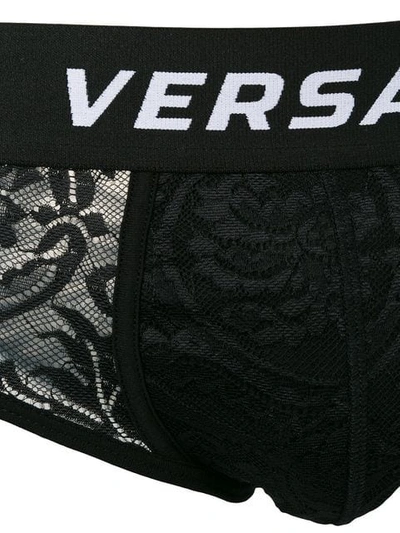 Shop Versace Logo Briefs In Black
