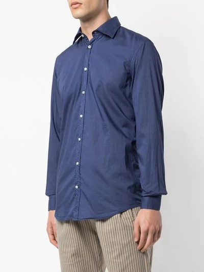 MASSIMO ALBA 长袖合身衬衫 - 蓝色