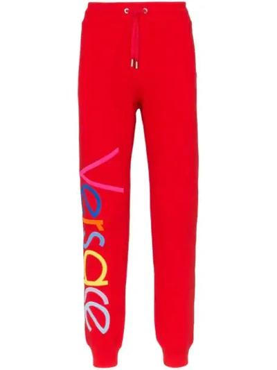 Shop Versace Vintage Logo Track Pants - Red