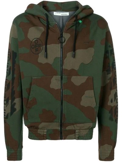 Shop Off-white Camouflage Printed Hoodie In Green
