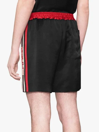 Shop Gucci Acetate Shorts With  Stripe In Black