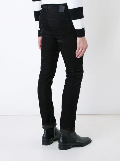 Shop Hl Heddie Lovu Mid-rise Distressed Skinny Jeans In Black