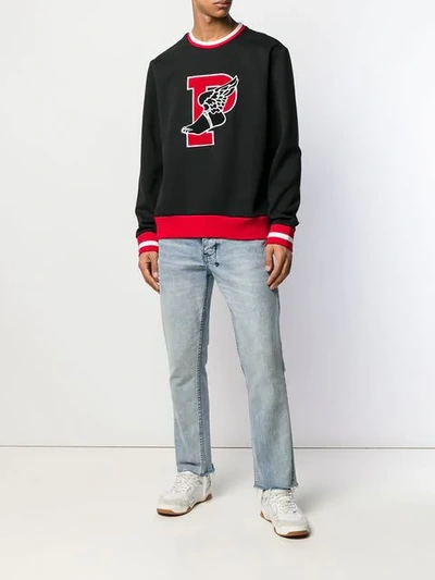 Shop Polo Ralph Lauren Logo Patch Sweatshirt In Black