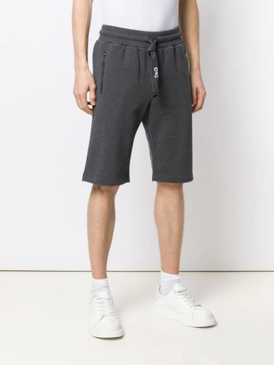 Shop Dolce & Gabbana Plain Track Shorts In Grey