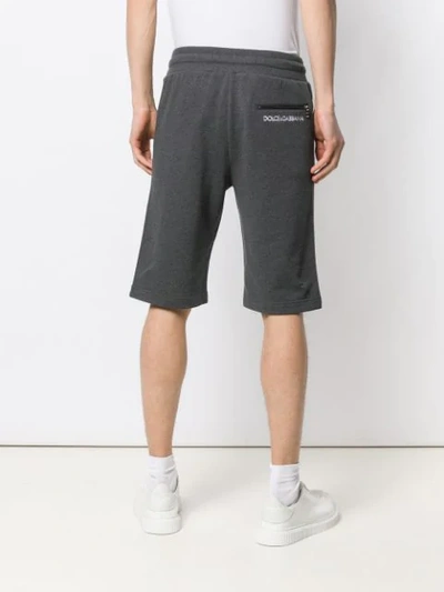 Shop Dolce & Gabbana Plain Track Shorts In Grey