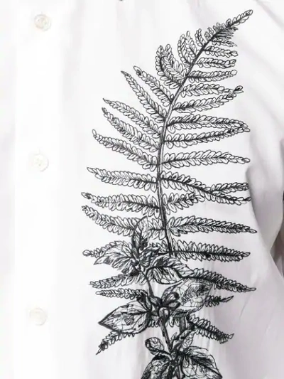 Shop Alexander Mcqueen Embroidered Fern Shirt In White