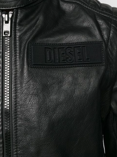 Shop Diesel Removable Sleeve Biker Jacket In Black