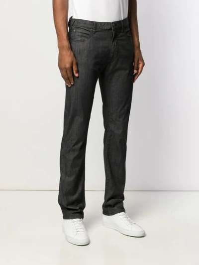 Shop Emporio Armani Straight-leg Jeans - Black