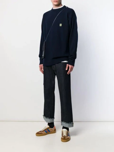 Shop Loewe 'anagram' Pullover In Blue