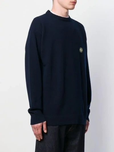 Shop Loewe 'anagram' Pullover In Blue