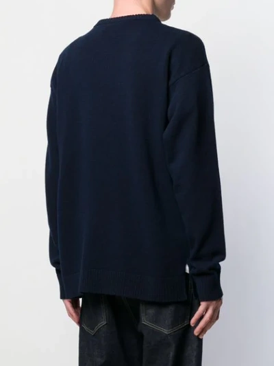 Shop Loewe 'anagram' Pullover In Blue