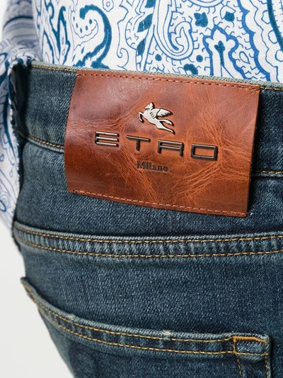 Shop Etro Classic Slim-fit Jeans In Blue