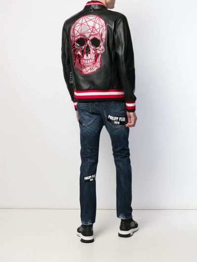 Shop Philipp Plein Embellished Skull Jacket In Black