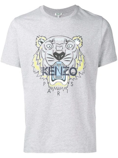 Shop Kenzo Tiger Print T-shirt In Grey