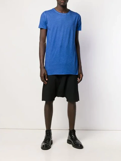 Shop Army Of Me Washed Longline T-shirt In Blue