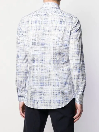 Shop Prada Check Print Shirt In Blue