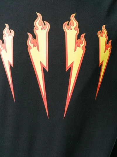 Shop Neil Barrett Thunder Flames Sweatshirt In Black