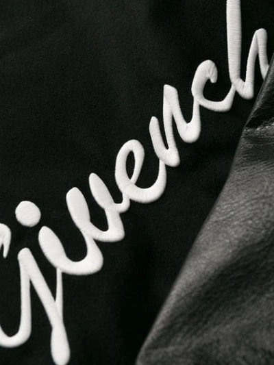 Shop Givenchy Embroidered Logo Bomber Jacket In Black ,white